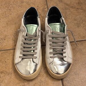 P448 John Low-top sneakers in Metallic Green and Silver